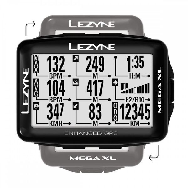 Велокомп'ютер Lezyne MEGA XL GPS Чорний 4712805 996940 фото