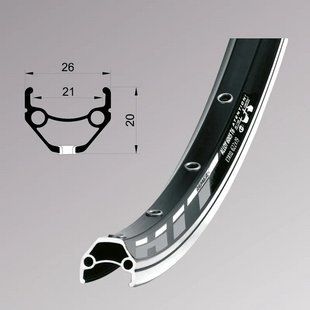 Обод Remerx HIT 21 26" AV 32H пистонированный черный 55930102034001000001 фото