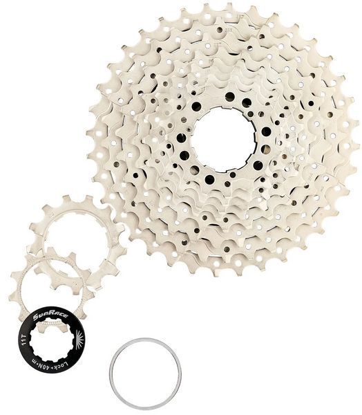 Касета 10-k 11-36T SUN RACE MS1 MTB, сталевий павук, metallic silver CAS-01-18 фото