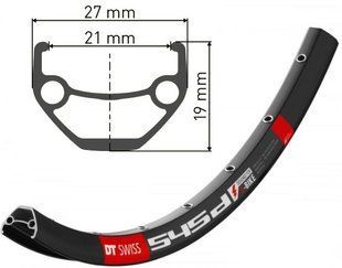 Обод DT SWISS 545D 26х21mm (559x21 mm) 32 отв. RTE0XXDPS32S021133 фото
