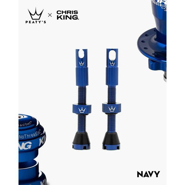 Ниппели Peaty's x Chris King Tubeless Valves, 42mm, Navy PTV2-42-NVY-12 фото