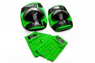 Комплект дитячого захисту Green Cycle FLASH зелено-чорний GUR-27-46 фото