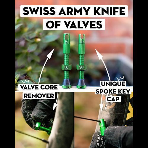 Ніпелі Peaty's x Chris King Tubeless Valves, 42mm, Turquoise PTV2-42-TRQ-12 фото